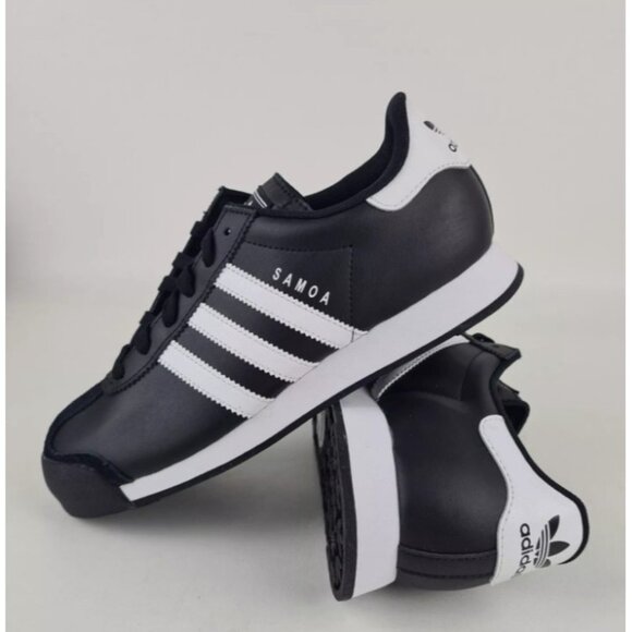 Adidas Originals SAMOA J G20687 Leather Shoes Black White - Picture 11 of 13